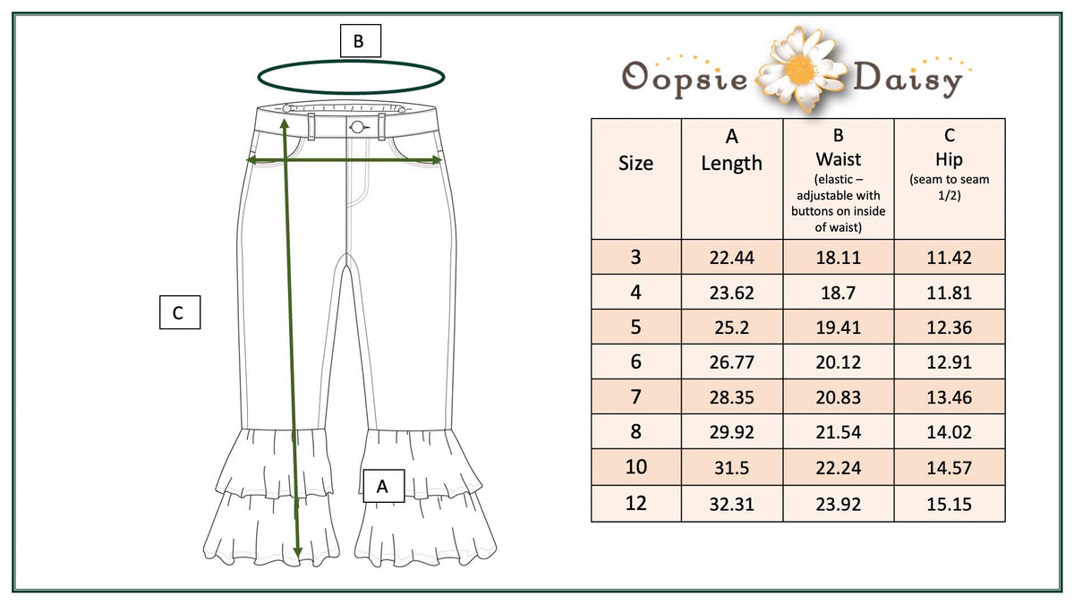 Kids Light Wash Denim Double Ruffle Jeans Pants: 4