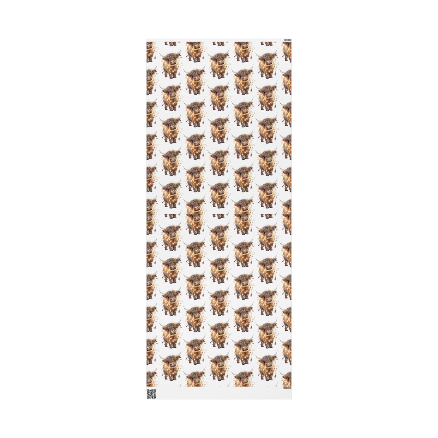 Highland Cow with Lights 2 Pattern - Wrapping Paper