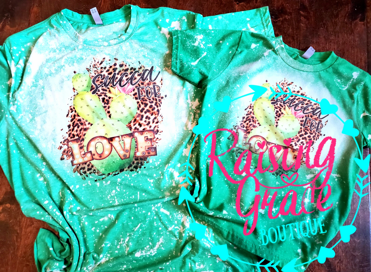 Succa For Love Bleached Tee's - Mommy & Me Set