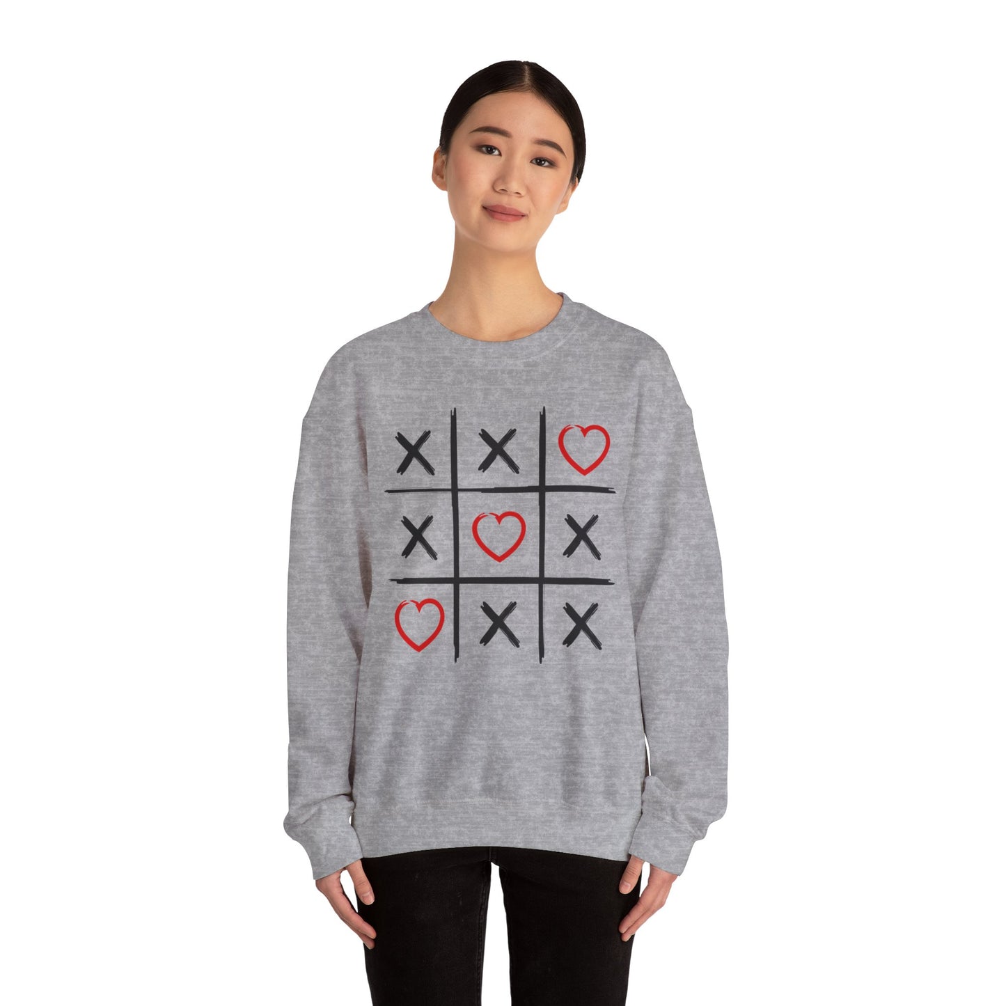 Valentines Tic-Tac-Toe - Unisex Heavy Blend™ Crewneck Sweatshirt - Adult