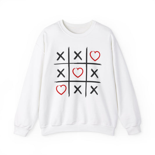 Valentines Tic-Tac-Toe - Unisex Heavy Blend™ Crewneck Sweatshirt - Adult