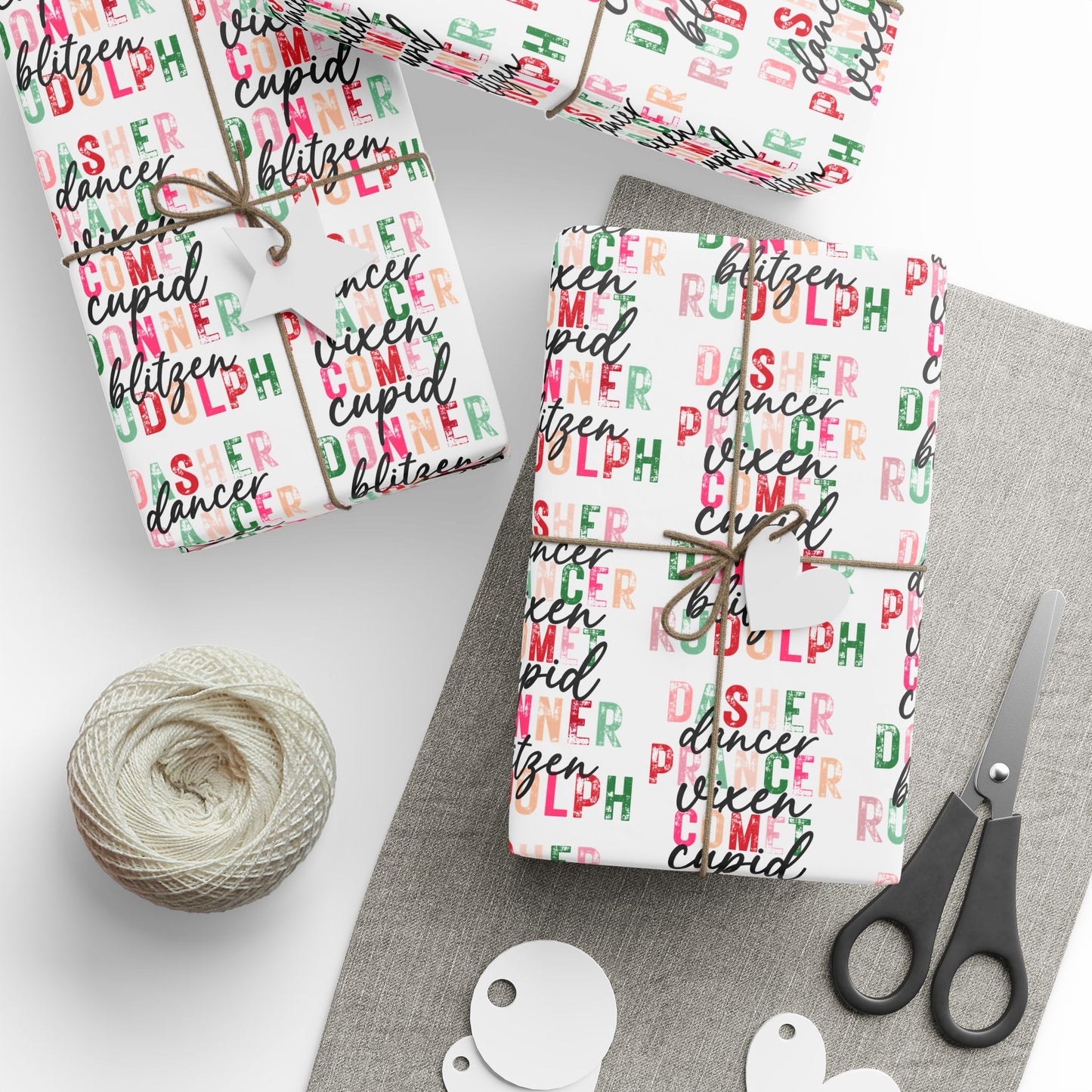 Reindeer Names Pattern - Wrapping Paper