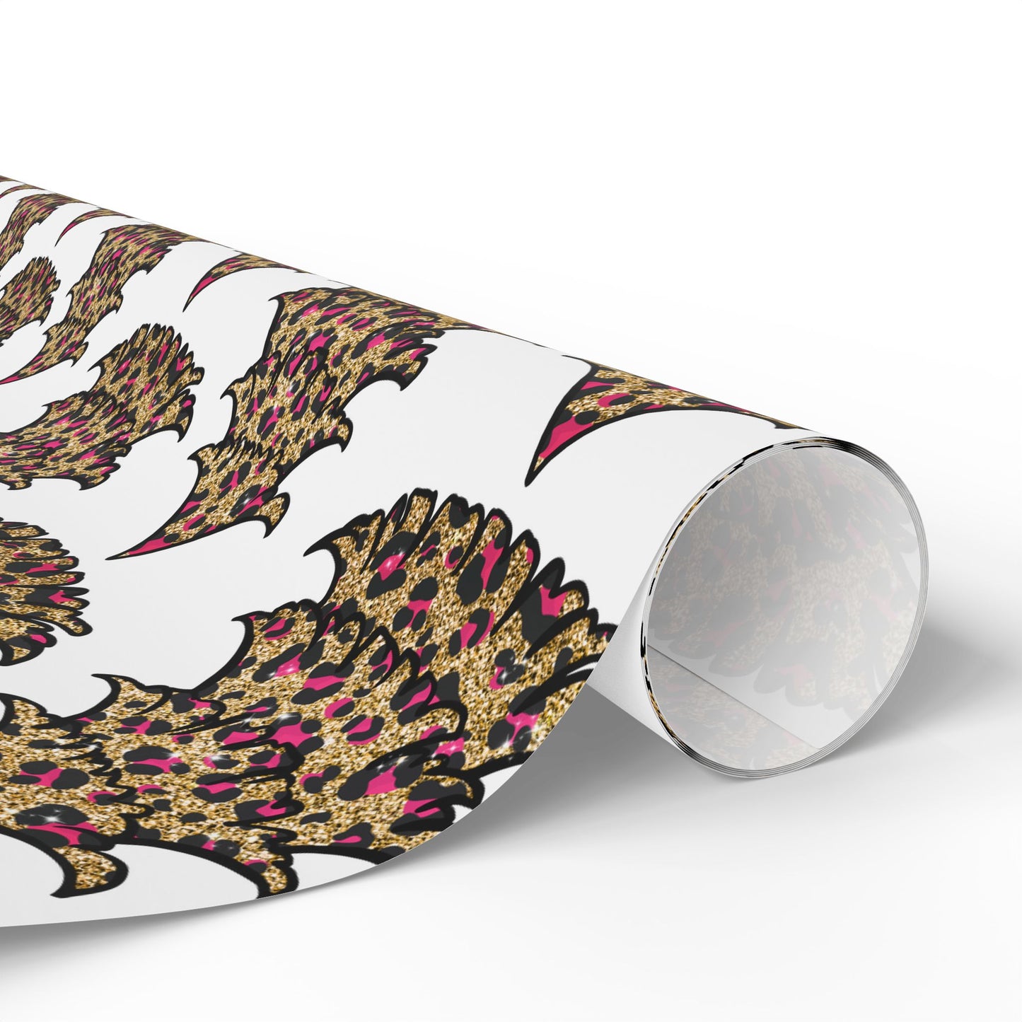 Leopard Tree - Pink, Black, and Gold Pattern - Wrapping Paper