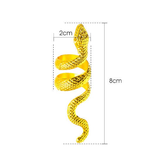 Punk Retro Exaggerated Serpentine Ring: Black