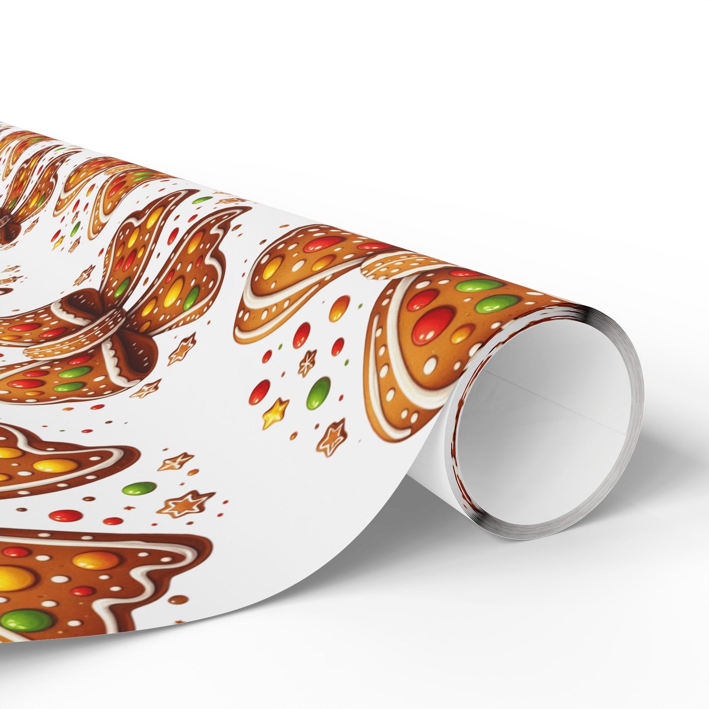 Gingerbread Cookie Bow Christmas Wrapping Paper