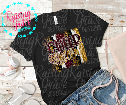 Cheer Mom Graphic T-Shirt | Faux Glitter Cheerleading Tee | Sports Mom Shirt | Boutique Cheer Graphic Tee | Game Day Cheer Shirt