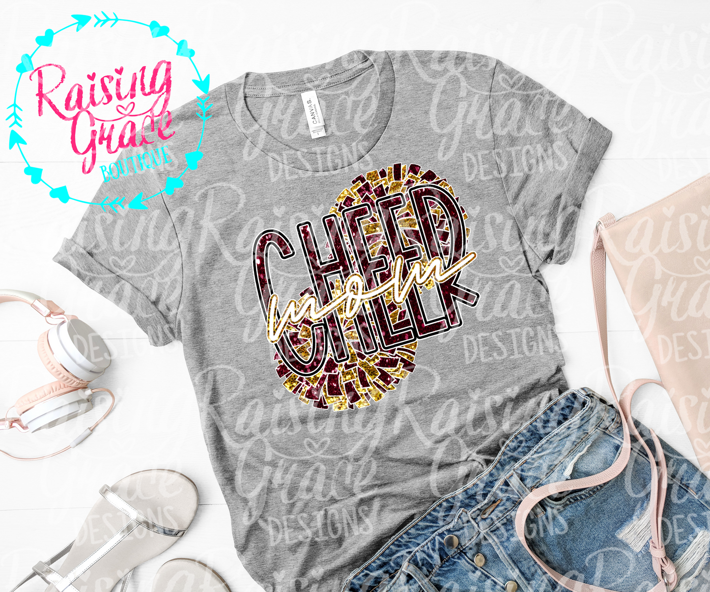 Cheer Mom - Maroon and Gold - Adult