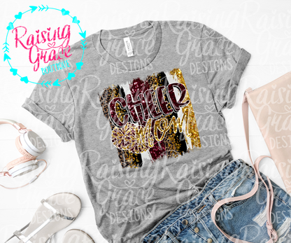 Cheer Mom Graphic T-Shirt | Faux Glitter Cheerleading Tee | Sports Mom Shirt | Boutique Cheer Graphic Tee | Game Day Cheer Shirt