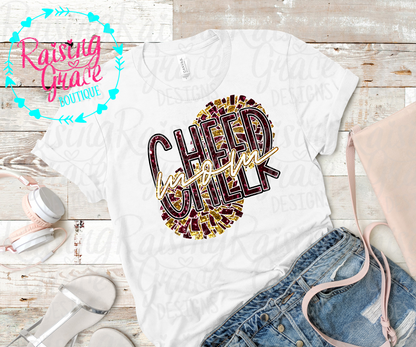 Cheer Mom Graphic T-Shirt | Faux Glitter Cheerleading Tee | Sports Mom Shirt | Boutique Cheer Graphic Tee | Game Day Cheer Shirt
