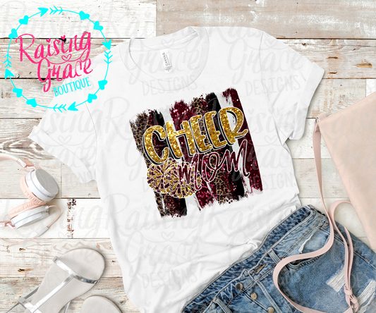 Cheer Mom - Gold and Maroon - Adult