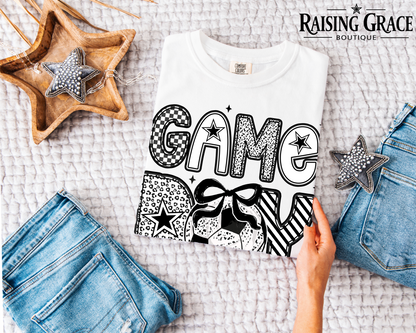 Game Day Soccer Graphic T-Shirt | Soccer Mom Tee | Sports Graphic Tee | Boutique Soccer Shirt | Checkered Game Day Tee