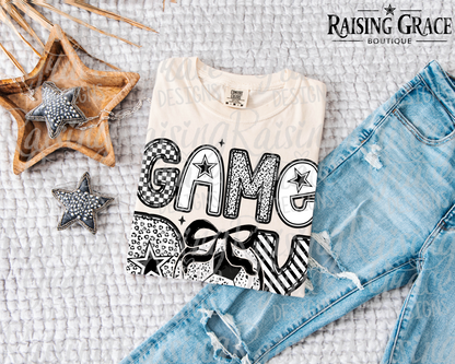 Game Day Soccer Graphic T-Shirt | Soccer Mom Tee | Sports Graphic Tee | Boutique Soccer Shirt | Checkered Game Day Tee