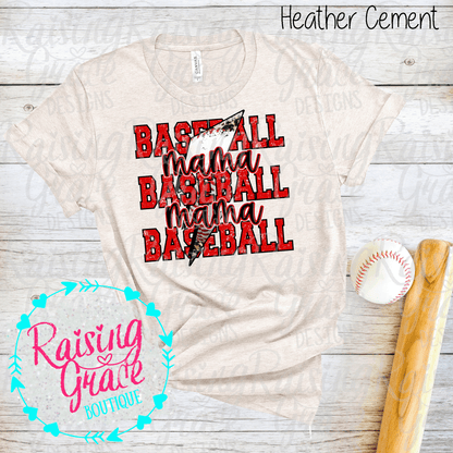 Baseball Mama Graphic T-Shirt | Sports Mom Tee | Softball Mom Shirt | Boutique Game Day Graphic Tee | Softball Season Shirt