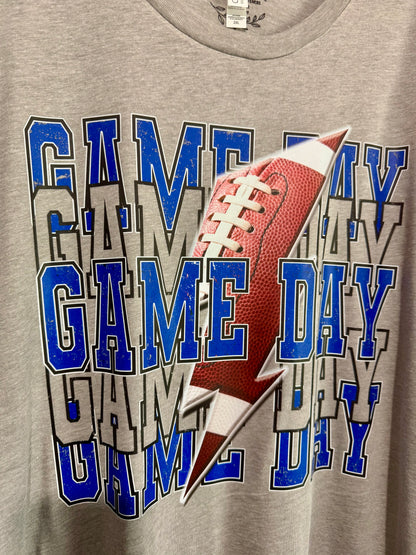 Game Day - Football - Royal Blue and Black - T-Shirt - Adult