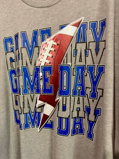Game Day - Football - Royal Blue and Black - T-Shirt - Adult