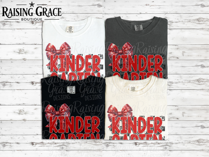 Kindergarten - School Spirit - Red - Youth T-Shirt - Comfort Colors