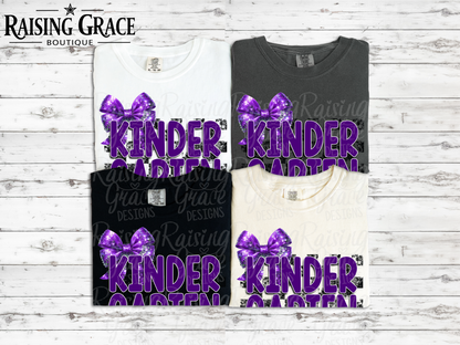 Kindergarten - School Spirit - Purple - Youth T-Shirt - Comfort Colors