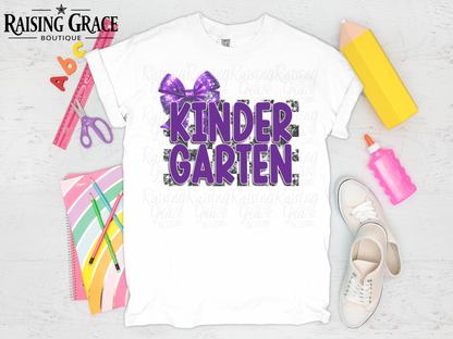 Kindergarten - School Spirit - Purple - Youth T-Shirt - Comfort Colors