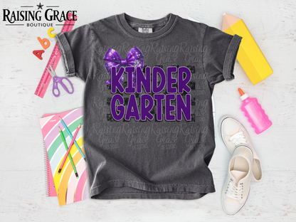 Kindergarten - School Spirit - Purple - Youth T-Shirt - Comfort Colors
