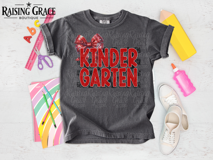 Kindergarten - School Spirit - Red - Youth T-Shirt - Comfort Colors