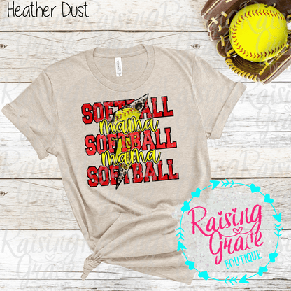 Softball Mama Graphic T-Shirt | Sports Mom Tee | Softball Mom Shirt | Boutique Game Day Graphic Tee | Softball Season Shirt