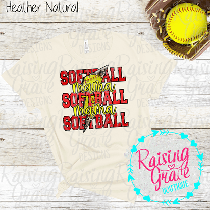 Softball Mama Graphic T-Shirt | Sports Mom Tee | Softball Mom Shirt | Boutique Game Day Graphic Tee | Softball Season Shirt