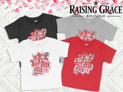 Western Valentine Cassette Baby Tee | Cute Valentine’s Infant Graphic Shirt