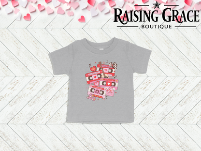 Western Valentine Cassette Baby Tee | Cute Valentine’s Infant Graphic Shirt