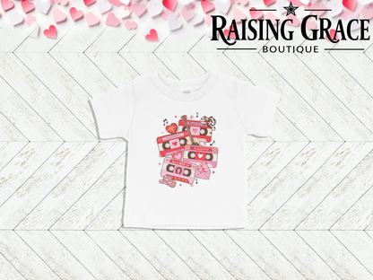 Western Valentine Cassette Baby Tee | Cute Valentine’s Infant Graphic Shirt