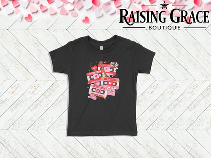 Western Valentine Cassette Toddler Tee | Cute Valentine’s Kids Shirt