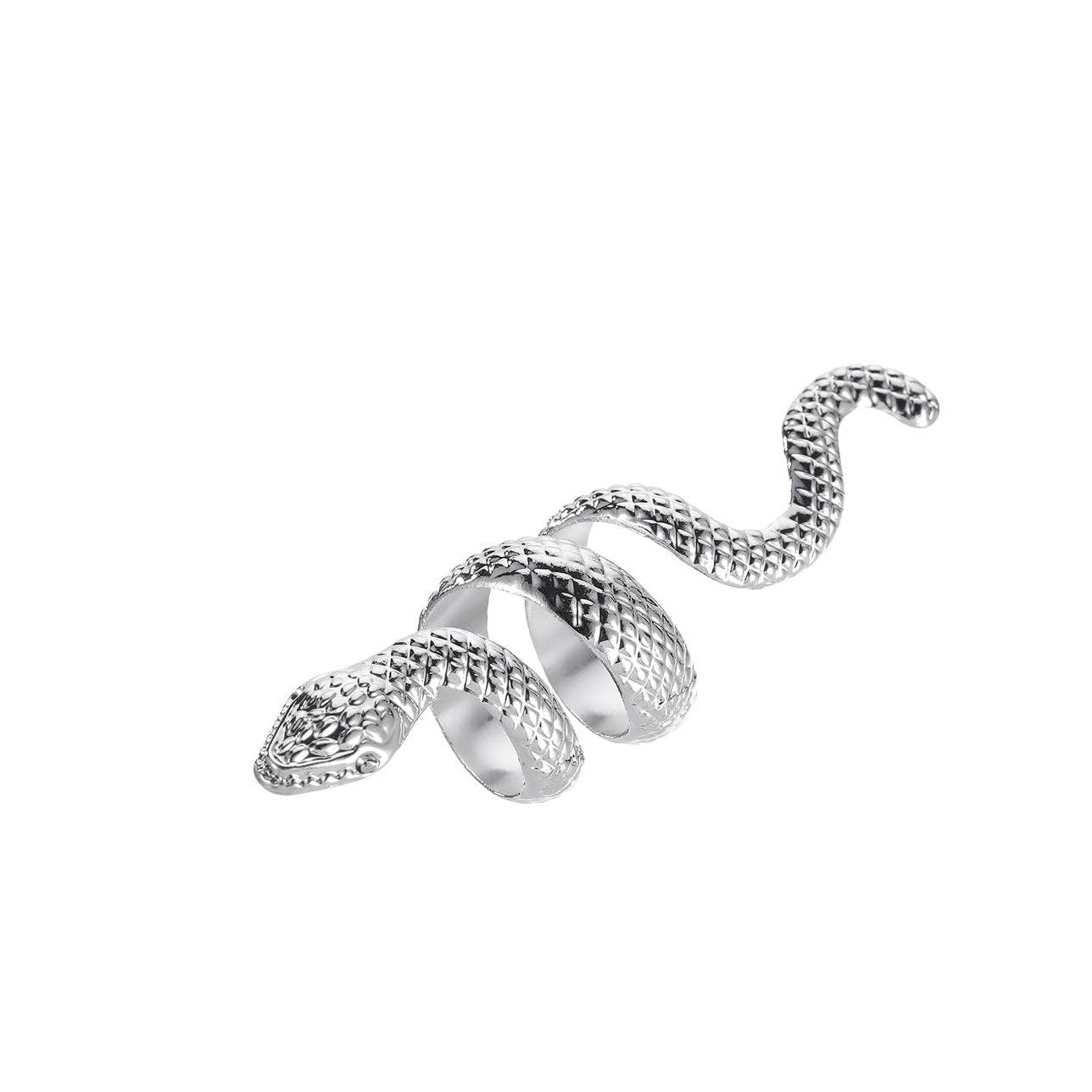Punk Retro Exaggerated Serpentine Ring: Black