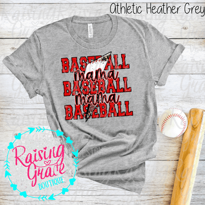 Baseball Mama Graphic T-Shirt | Sports Mom Tee | Softball Mom Shirt | Boutique Game Day Graphic Tee | Softball Season Shirt
