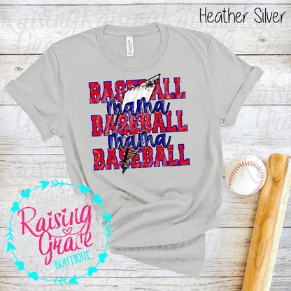 Baseball Mama Graphic T-Shirt | Sports Mom Tee | Softball Mom Shirt | Boutique Game Day Graphic Tee | Softball Season Shirt