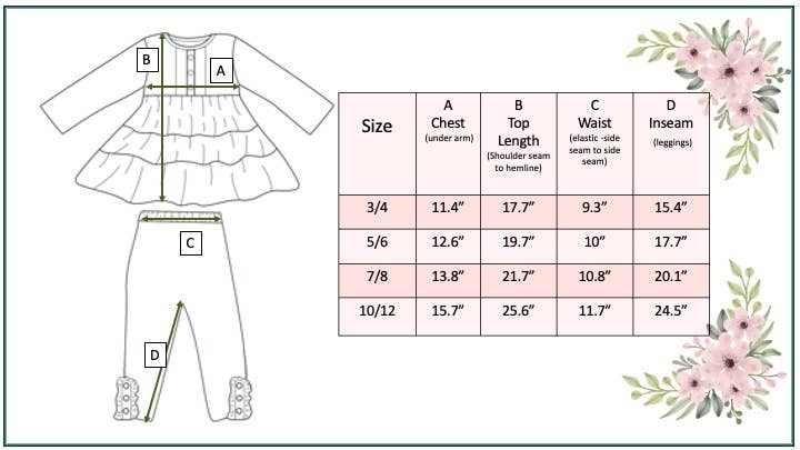 Kids Rust Button 3 Tiered Fall Ruffle Legging Set: 5/6