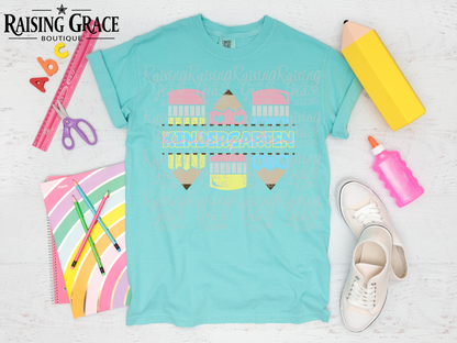 Kindergarten - Cute Pencils - Youth T-Shirt - Comfort Colors
