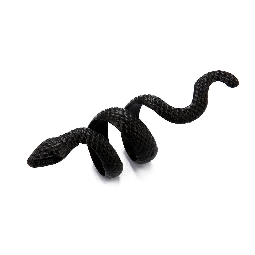 Punk Retro Exaggerated Serpentine Ring: Black