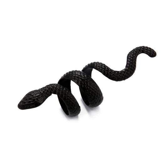Punk Retro Exaggerated Serpentine Ring: Black