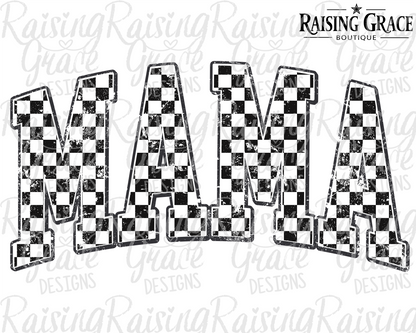 Checkered Mama Graphic T-Shirt | Retro Mama Tee | Boutique Mom Shirt | Trendy Checkered Graphic Tee | Everyday Mama Shirt