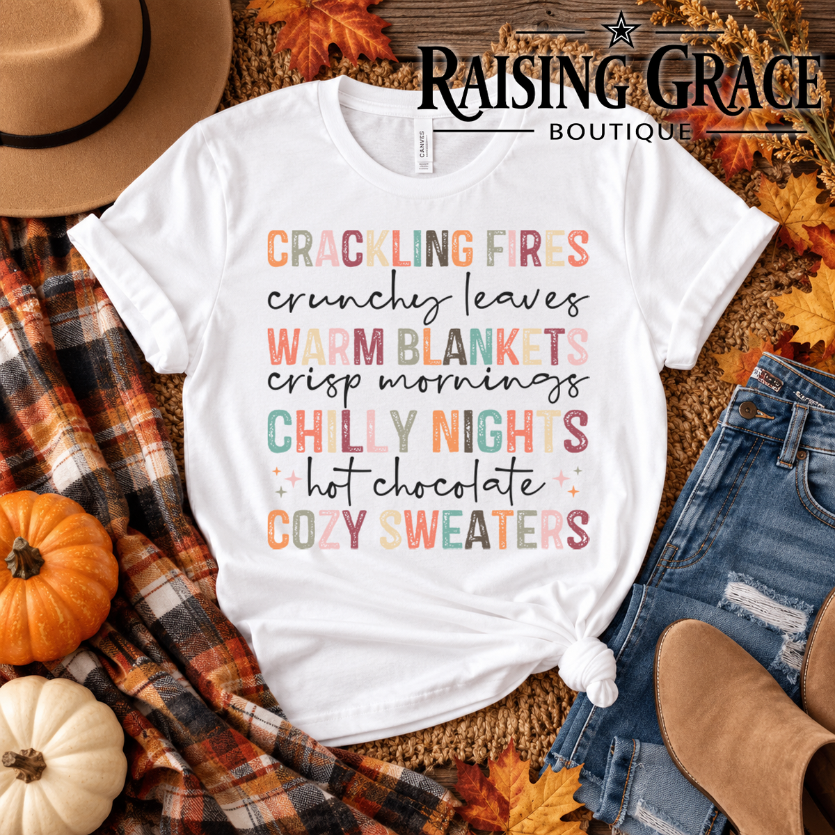 Cozy Fall Graphic T-Shirt | Autumn Aesthetic Tee | Fall Season Shirt | Boutique Cozy Graphic Tee | Pumpkin Season Shirt
