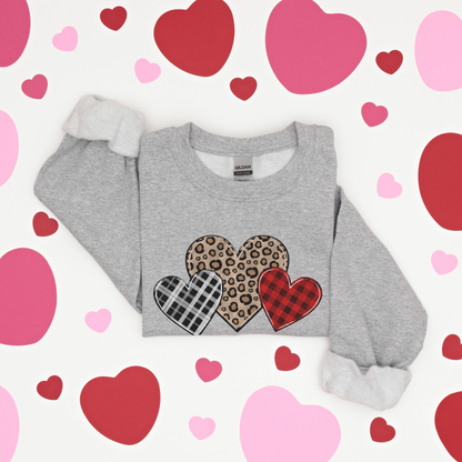 Valentine’s Hearts Sweatshirt | Adult Cozy Graphic Sweatshirt