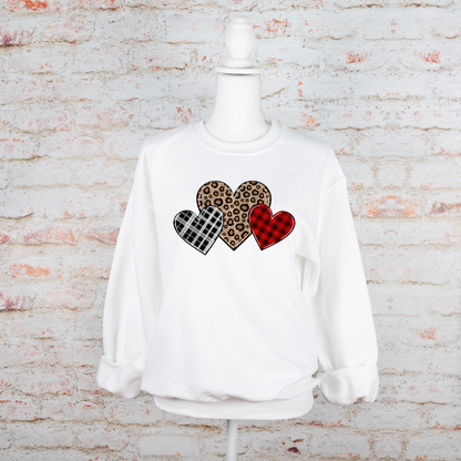 Valentine’s Hearts Sweatshirt | Adult Cozy Graphic Sweatshirt
