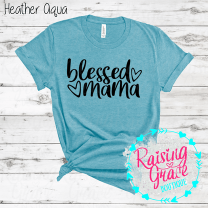 Blessed Mama Graphic T-Shirt | Faith Based Mama Tee | Christian Mom Shirt | Boutique Mama Graphic Tee | Inspirational Mom Shirt