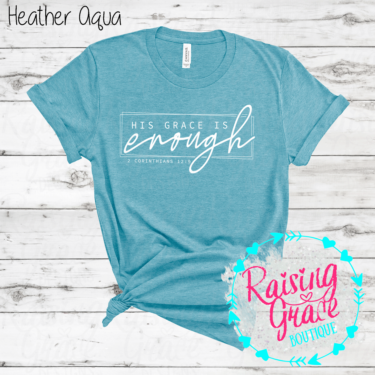 His Grace is Enough T-Shirt - (Shades of Blue)