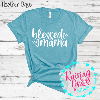 Blessed Mama Graphic T-Shirt | Faith Based Mama Tee | Christian Mom Shirt | Boutique Mama Graphic Tee | Inspirational Mom Shirt