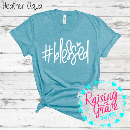#Blessed Graphic T-Shirt | Faith Based Graphic Tee | Christian Inspirational Shirt | Boutique Faith Tee | Simple Christian Shirt