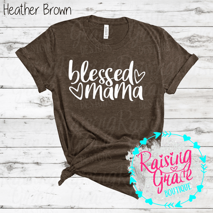 Blessed Mama Graphic T-Shirt | Faith Based Mama Tee | Christian Mom Shirt | Boutique Mama Graphic Tee | Inspirational Mom Shirt