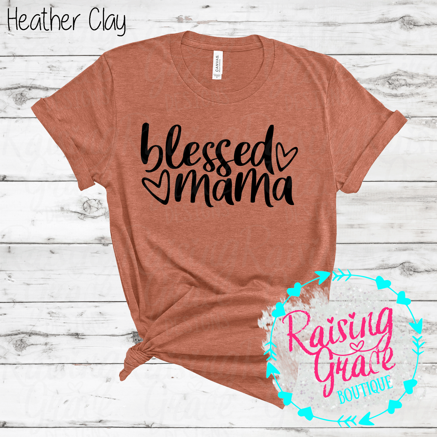 Blessed Mama T-Shirt - (Orange and Browns)