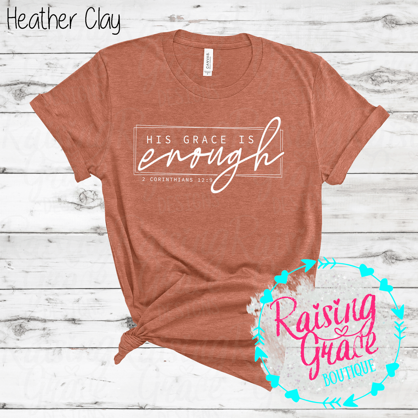 His Grace is Enough T-Shirt - (Orange and Browns)