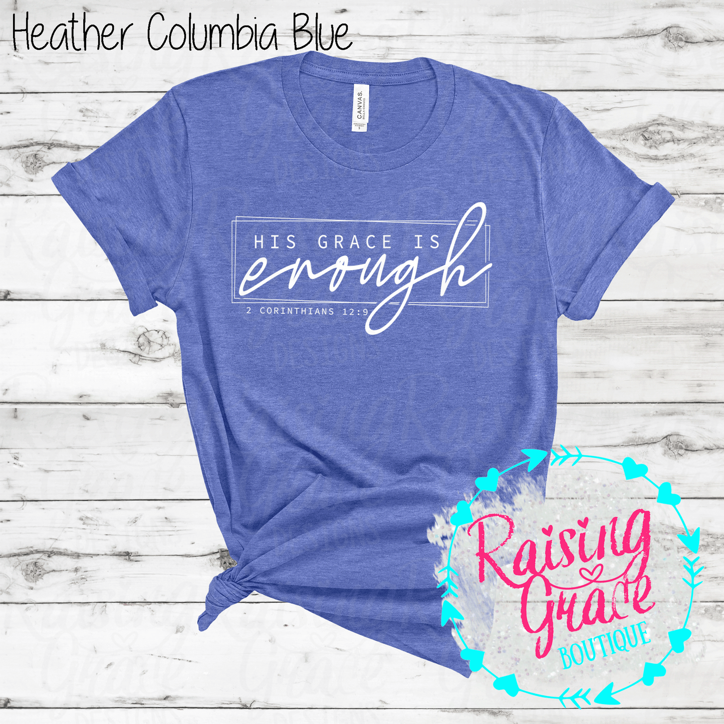 His Grace is Enough T-Shirt - (Shades of Blue)