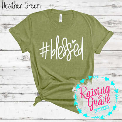 #Blessed Graphic T-Shirt | Faith Based Graphic Tee | Christian Inspirational Shirt | Boutique Faith Tee | Simple Christian Shirt